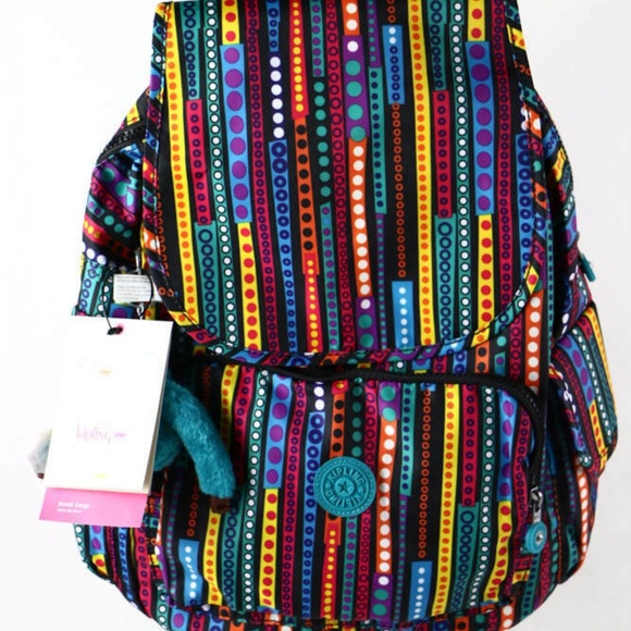 kipling striped backpack
